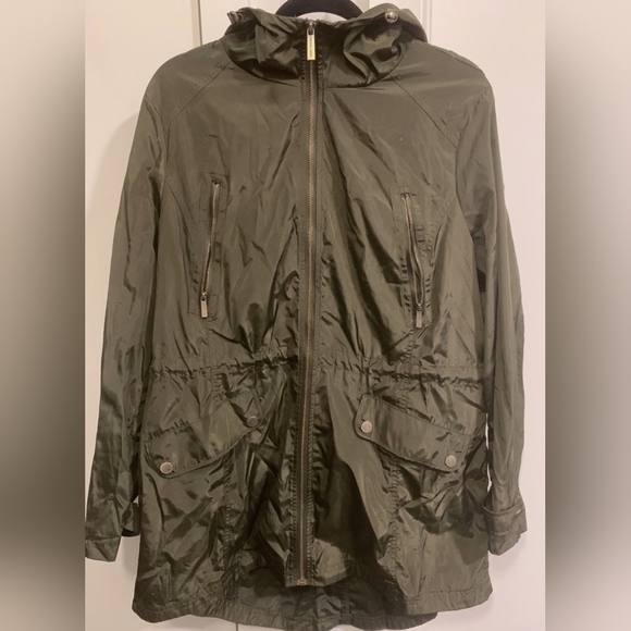 Michael Kors Hooded Anorak Olive Jacket Size XL - Picture 2 of 8